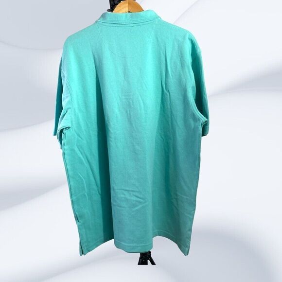 Windham Pointe Mens Aqua 3 Button Pocket Cotton Blend Polo Shirt Size XXL - Picture 3 of 9